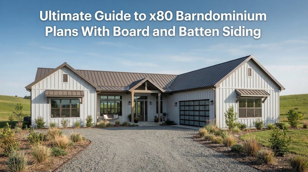 Explore x80 Barndominium Plans with Board and Batten Siding