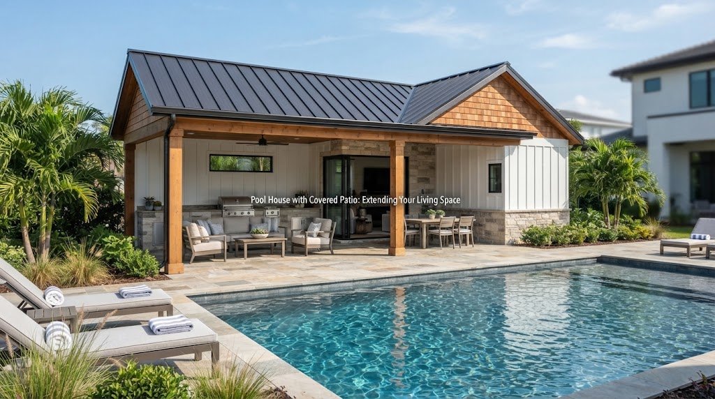 Pool House with Covered Patio: Extending Your Living Space
