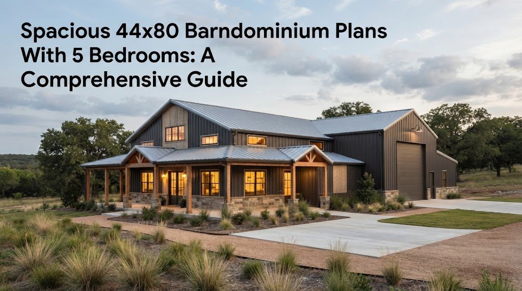 Plan Your Dream 44×80 Barndominium with 5 Bedrooms