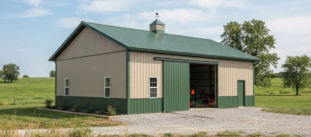 24×36 Pole Barn Storage Building Plans for Farm Equipment