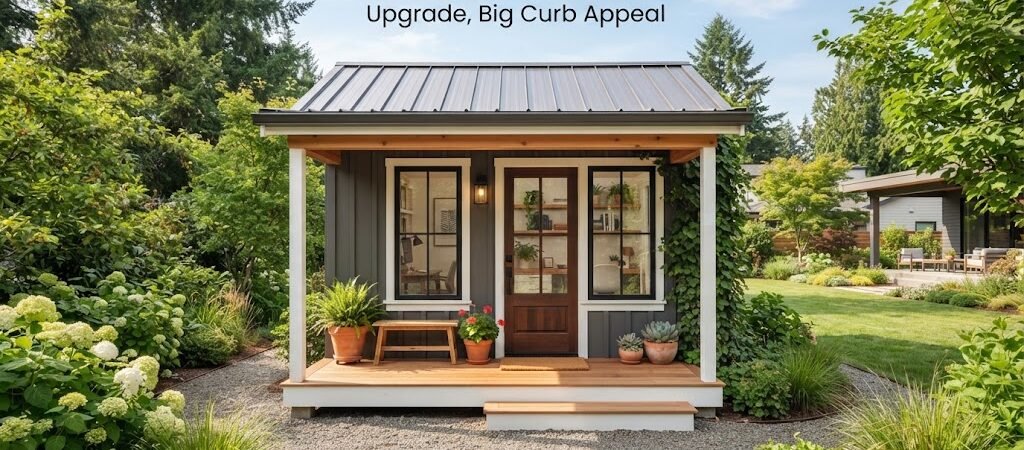 Office Shed with Porch: Small Upgrade, Big Curb Appeal