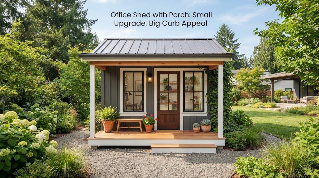 Office Shed with Porch: Small Upgrade, Big Curb Appeal