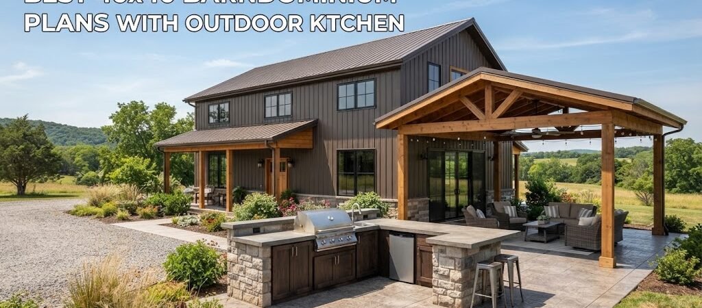 40×40 Barndominium Plans with Outdoor Kitchen Ideas