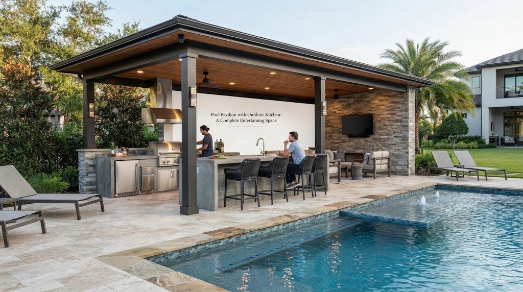 Pool Pavilion with Outdoor Kitchen: A Complete Entertaining Space