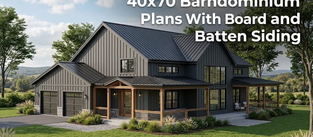 40×70 Barndominium Plans: Board and Batten Siding Features