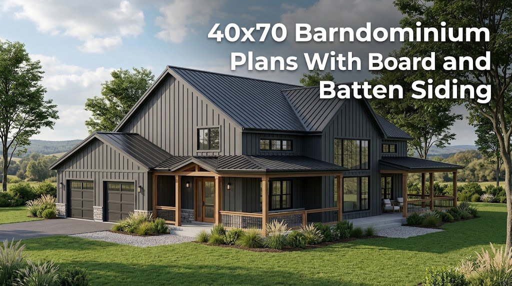 40×70 Barndominium Plans: Board and Batten Siding Features