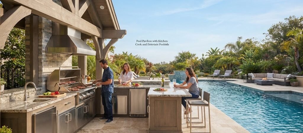 Pool Pavilion with Kitchen: Cook and Entertain Poolside