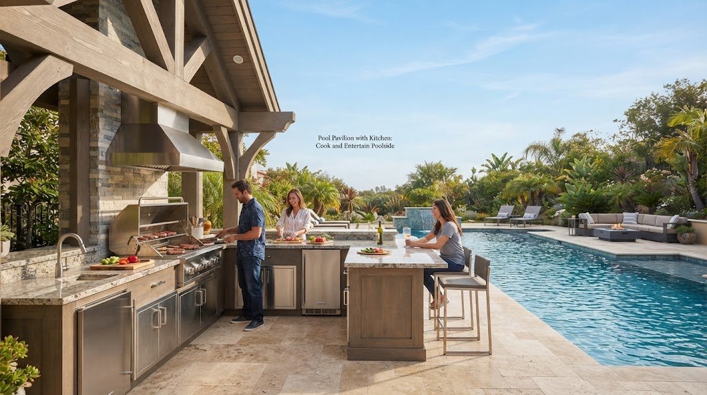 Pool Pavilion with Kitchen: Cook and Entertain Poolside