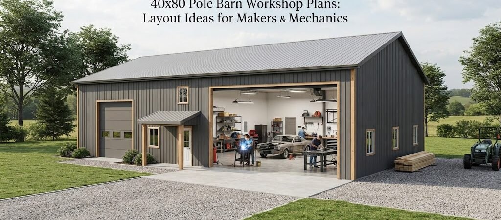 40×80 Pole Barn Workshop Plans: Layout Ideas for Makers & Mechanics