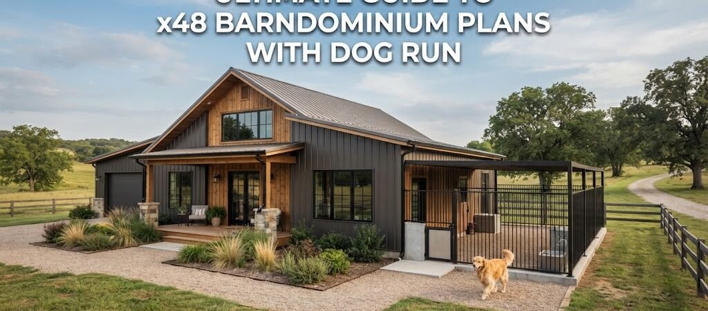 Top x48 Barndominium Plans with Dog Run for Homeowners