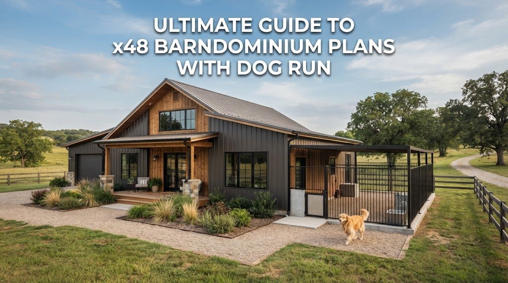 Top x48 Barndominium Plans with Dog Run for Homeowners