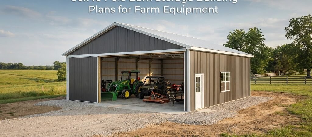 30×40 Pole Barn Storage Building Plans for Farm Equipment