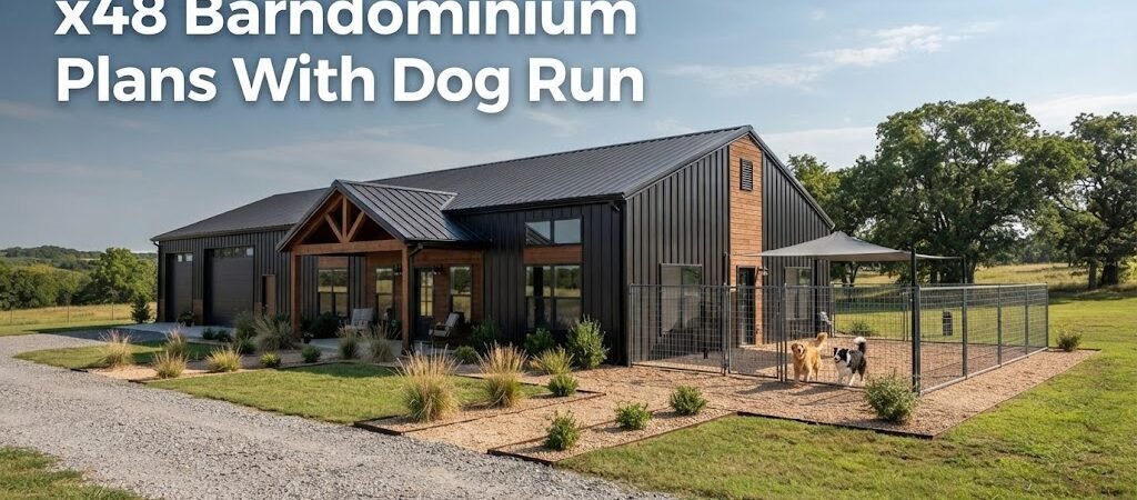 x48 Barndominium Plans with Dog Run for Homeowners