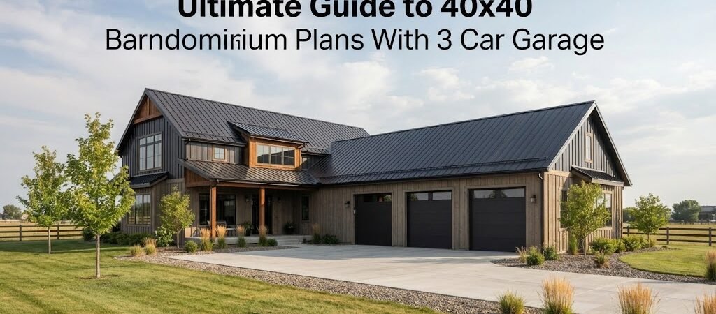 Top x40 Barndominium Plans with 3 Car Garage