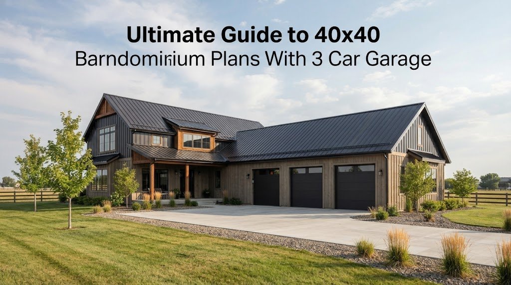 Top x40 Barndominium Plans with 3 Car Garage