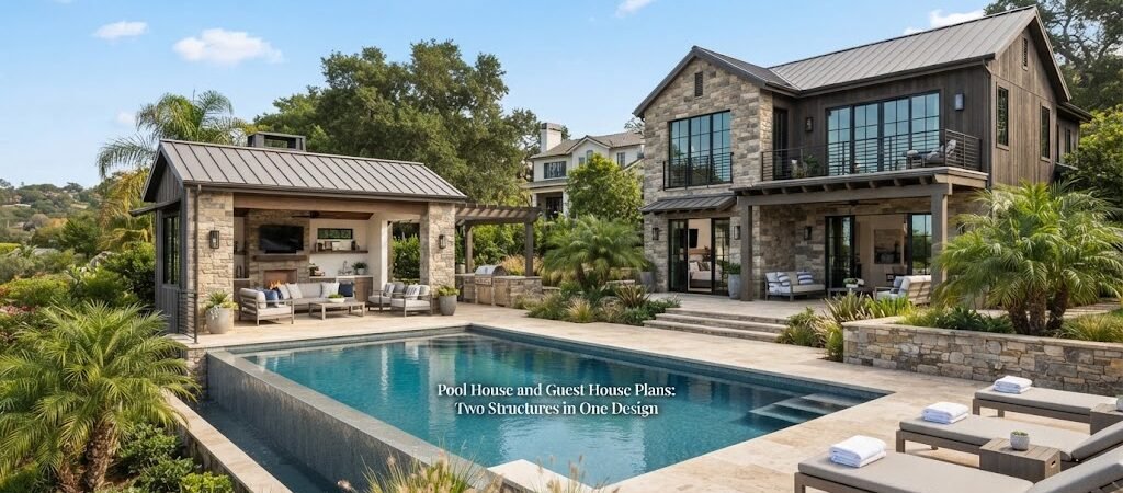 Pool House and Guest House Plans: Two Structures in One Design