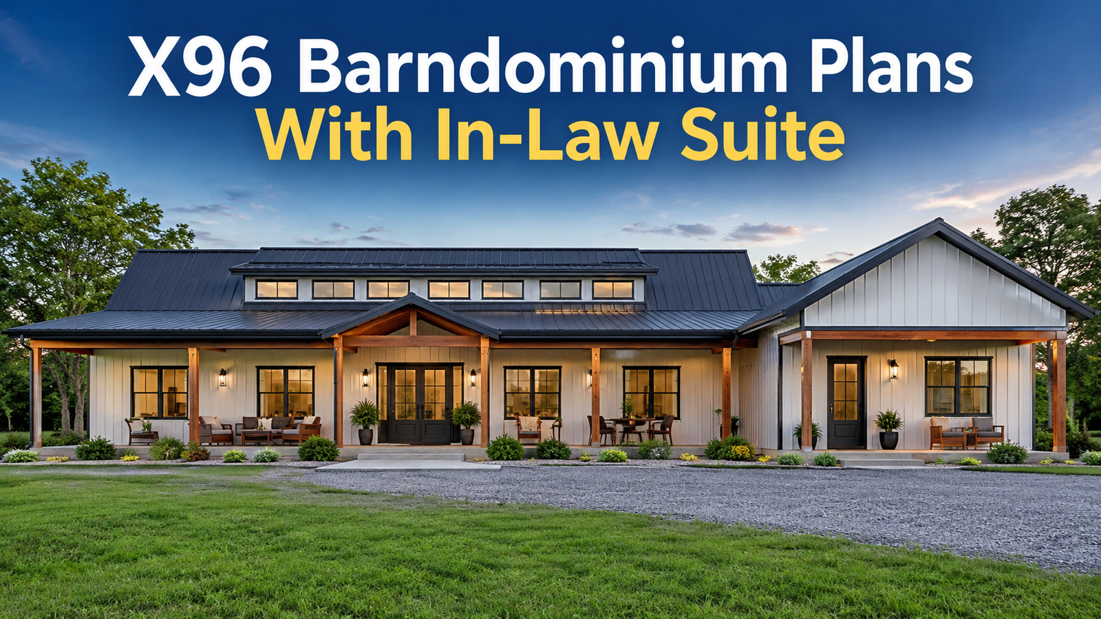 X96 Barndominium Plans with In-Law Suite for Families