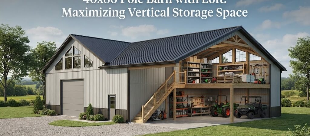 40×80 Pole Barn with Loft: Maximizing Vertical Storage Space