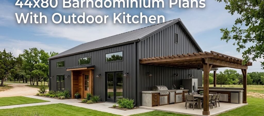 44×80 Barndominium Plans: Outdoor Kitchen Designs