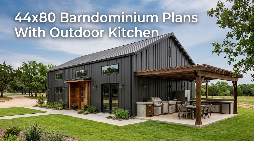 44×80 Barndominium Plans: Outdoor Kitchen Designs