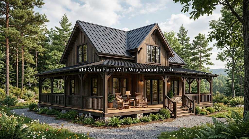 x16 Cabin Plans with a Wraparound Porch for Seamless Living