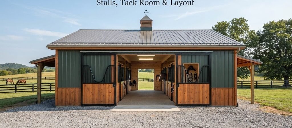 24×36 Pole Barn Horse Barn Plans: Stalls, Tack Room & Layout