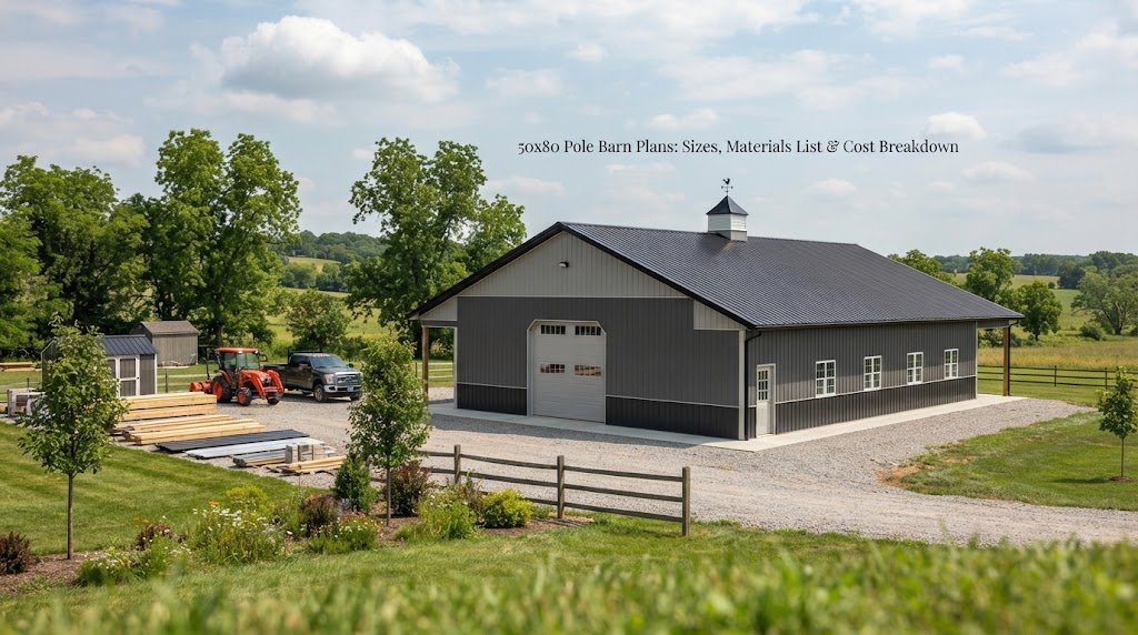 50×80 Pole Barn Plans: Sizes, Materials List & Cost Breakdown