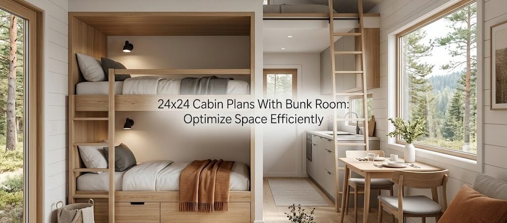 Optimize Space with 24×24 Cabin Plans Featuring Bunk Room