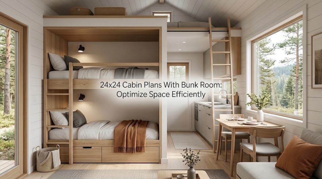 Optimize Space with 24×24 Cabin Plans Featuring Bunk Room