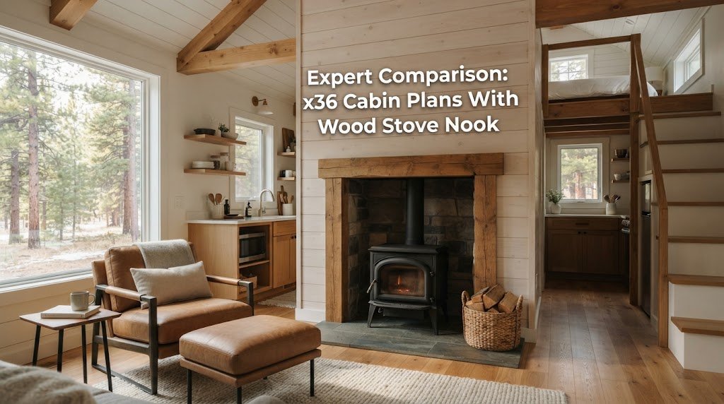 Explore Unique x36 Cabin Plans with Wood Stove Nook