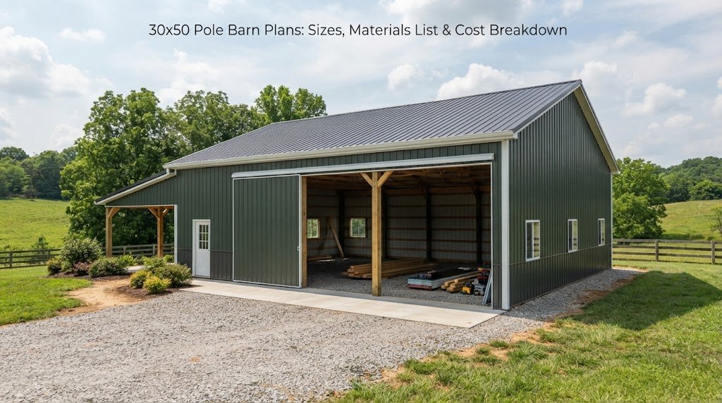 30×50 Pole Barn Plans: Sizes, Materials List & Cost Breakdown