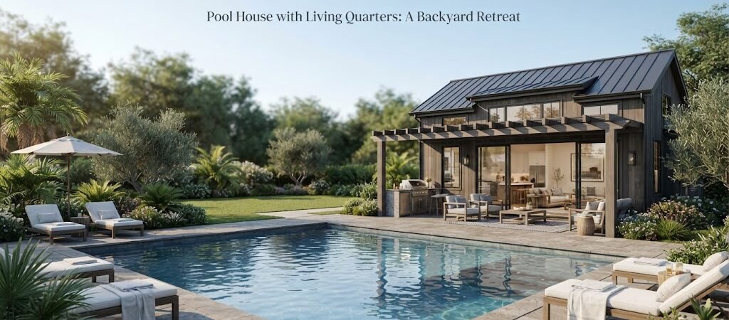 Pool House with Living Quarters: A Backyard Retreat