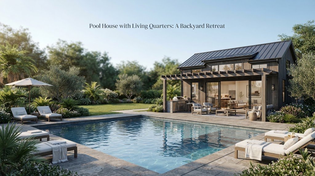 Pool House with Living Quarters: A Backyard Retreat