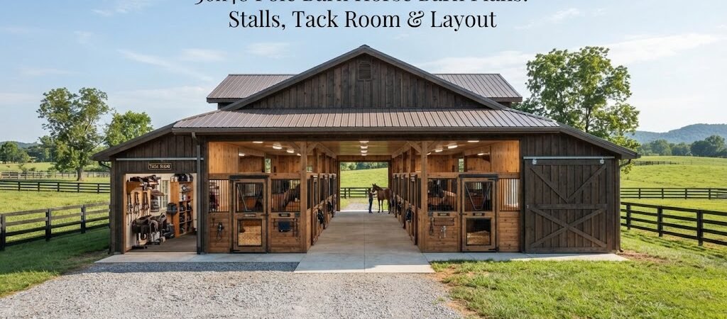 36×48 Pole Barn Horse Barn Plans: Stalls, Tack Room & Layout