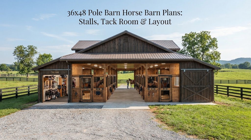 36×48 Pole Barn Horse Barn Plans: Stalls, Tack Room & Layout