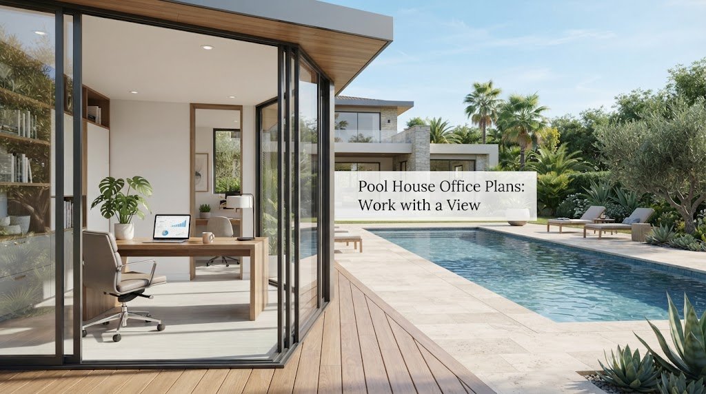 Pool House Office Plans: Work with a View