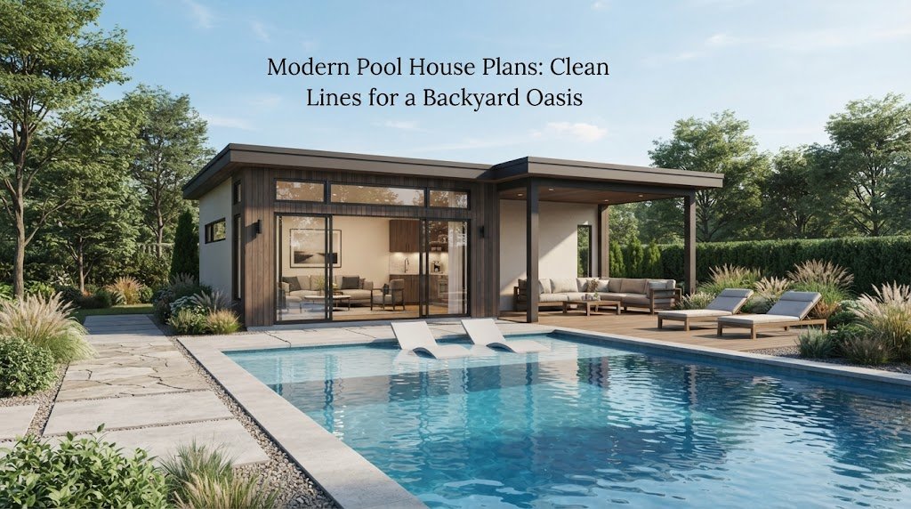 Modern Pool House Plans: Clean Lines for a Backyard Oasis