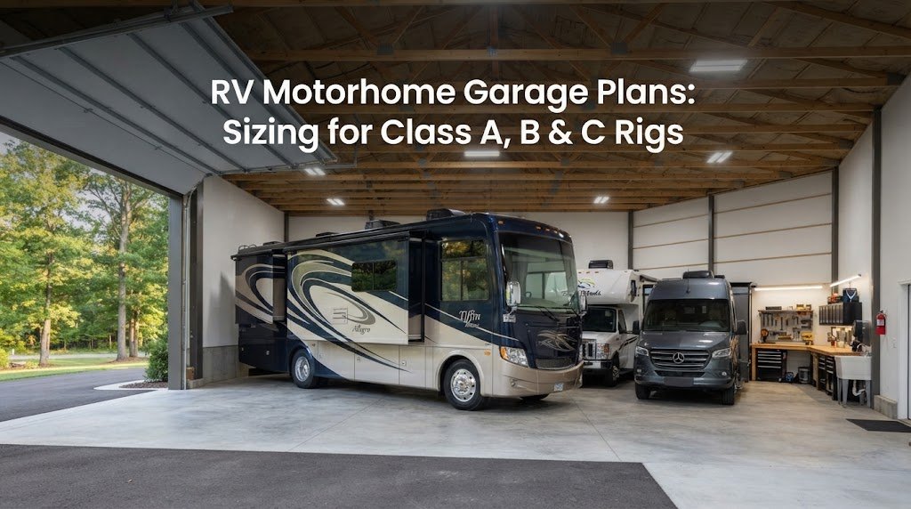 RV Motorhome Garage Plans: Sizing for Class A, B & C Rigs