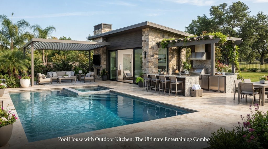 Pool House with Outdoor Kitchen: The Ultimate Entertaining Combo
