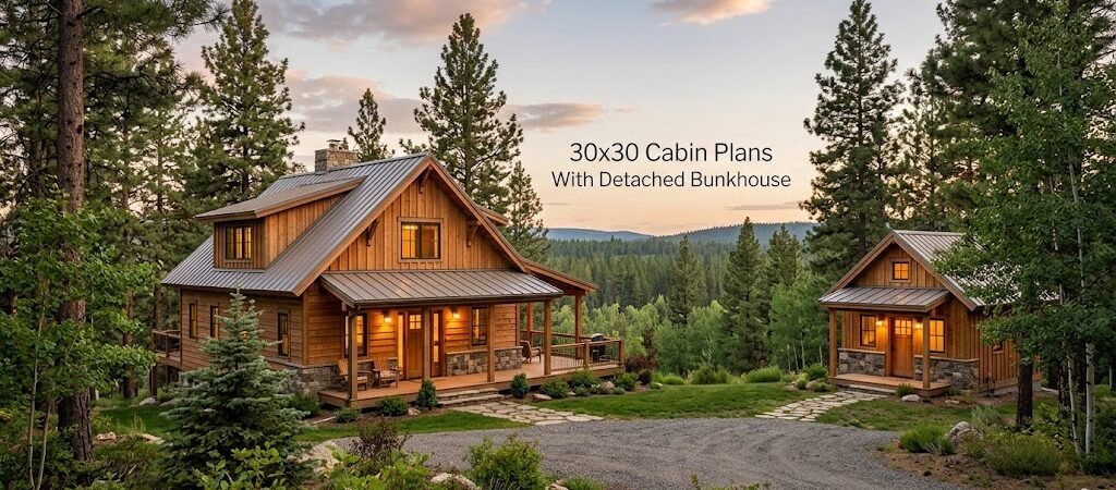 30×30 Cabin Plans with Bunkhouse for Smart Living