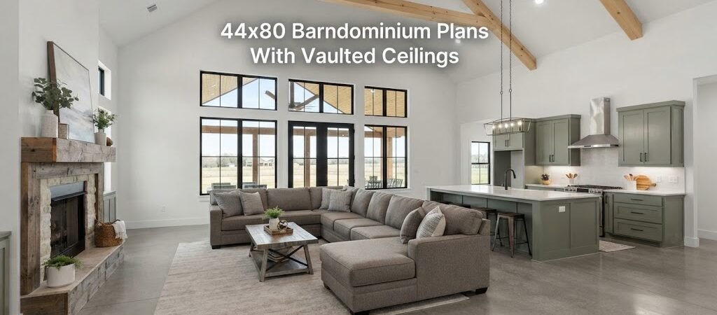 44×80 Barndominium Plans: Vaulted Ceilings for Modern Living