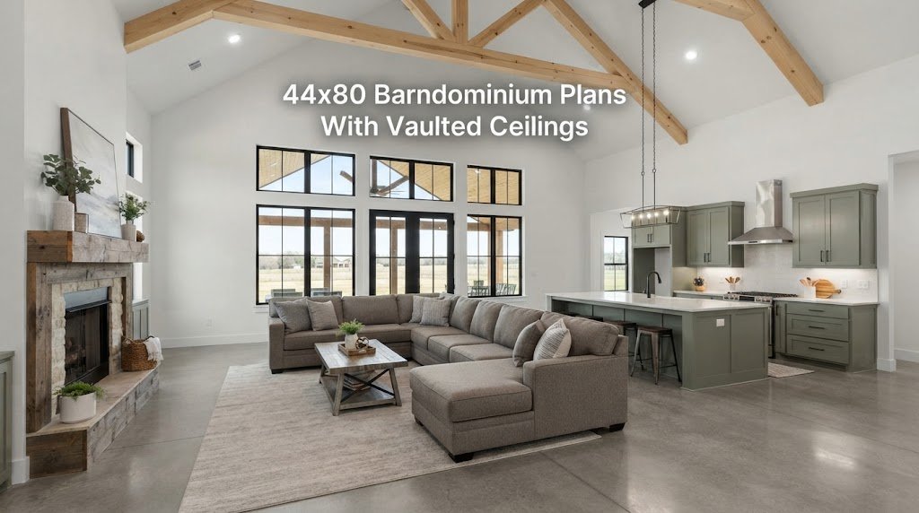 44×80 Barndominium Plans: Vaulted Ceilings for Modern Living