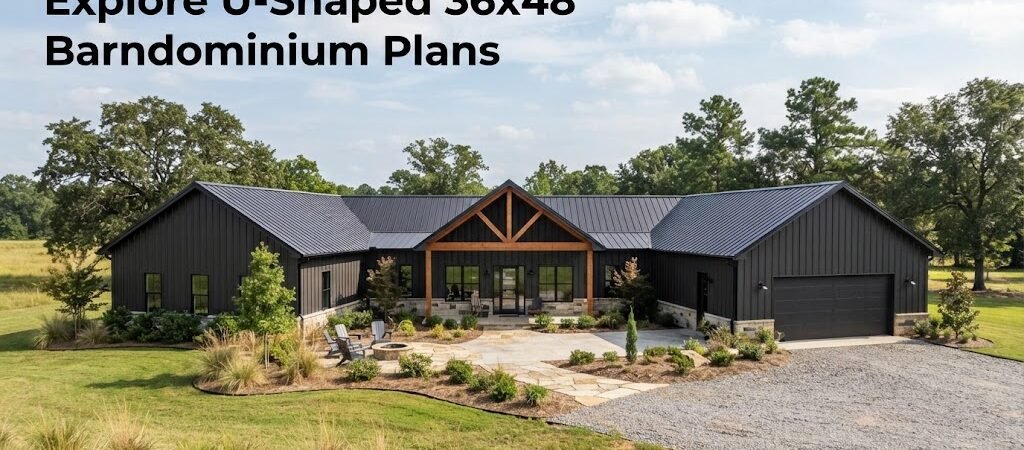 U-Shaped 36×48 Barndominium Plans for Modern Living