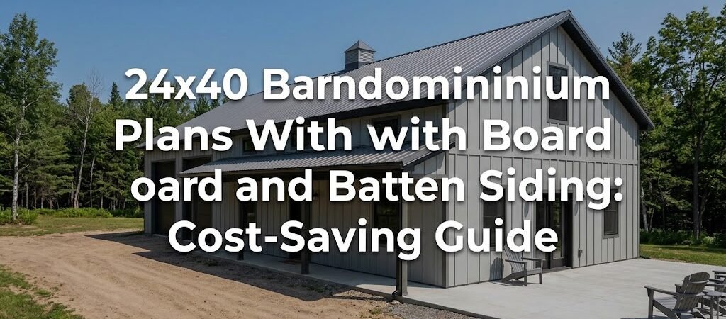 24×40 Barndominium Plans: Cost-Saving Board and Batten Siding
