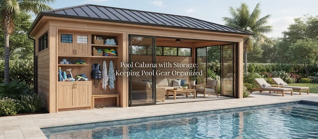 Pool Cabana with Storage: Keeping Pool Gear Organized