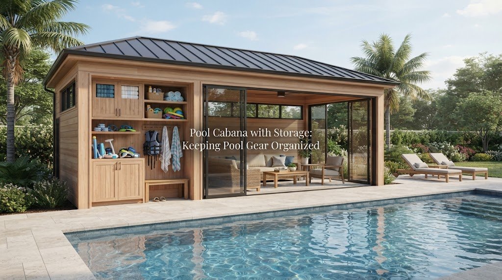 Pool Cabana with Storage: Keeping Pool Gear Organized