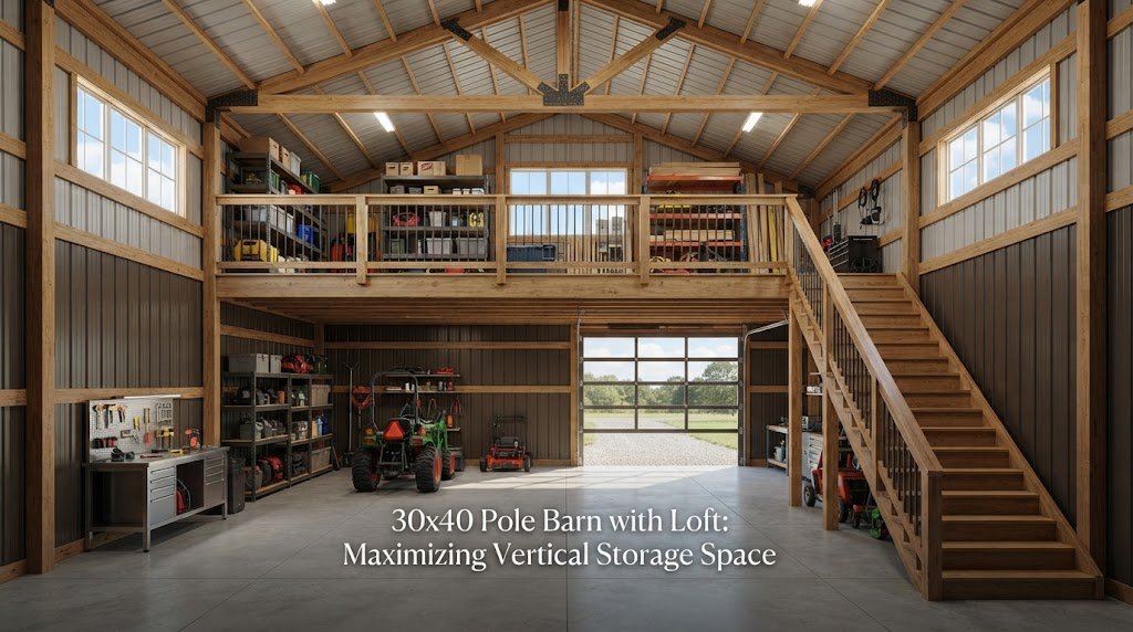 30×40 Pole Barn with Loft: Maximizing Vertical Storage Space