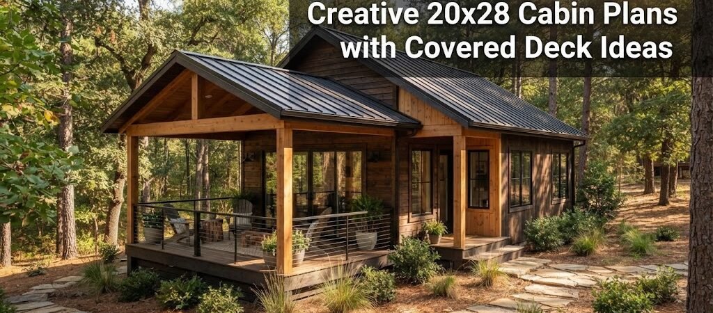 Unique 20×28 Cabin Plans with Covered Deck Ideas