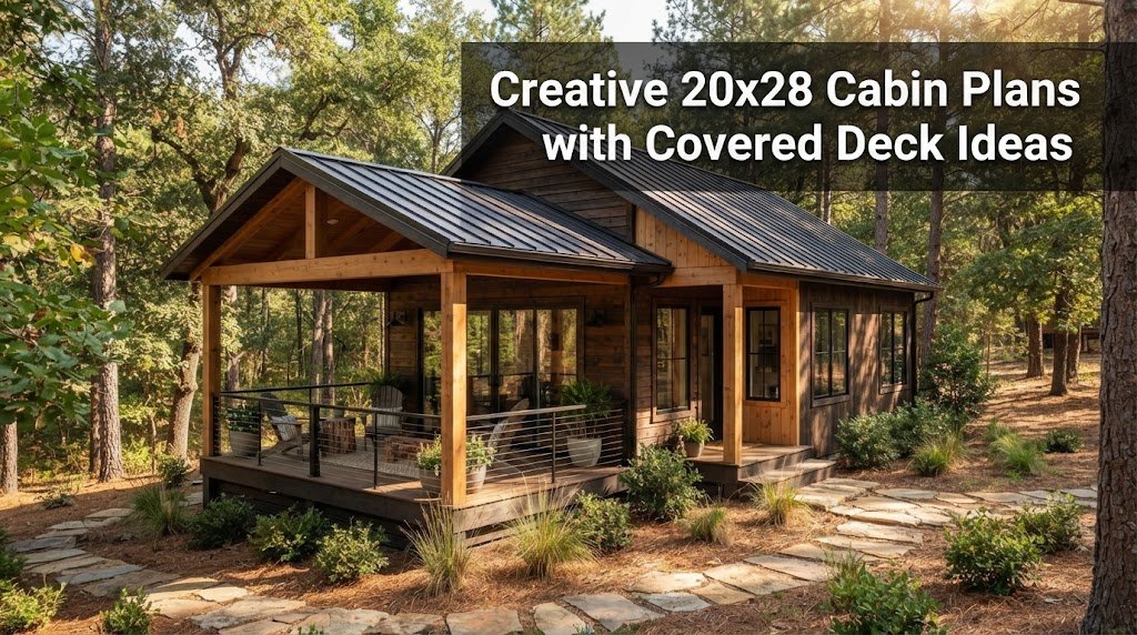 Unique 20×28 Cabin Plans with Covered Deck Ideas