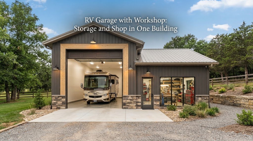 RV Garage with Workshop: Storage and Shop in One Building
